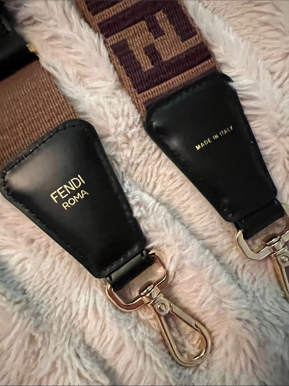 Authentic Fendi Brown Monogram Adjustable Messenger Bag Strap - Picture 5 of 15